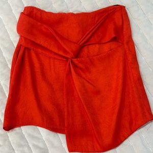 Asymmetric Red Zara mini skirt